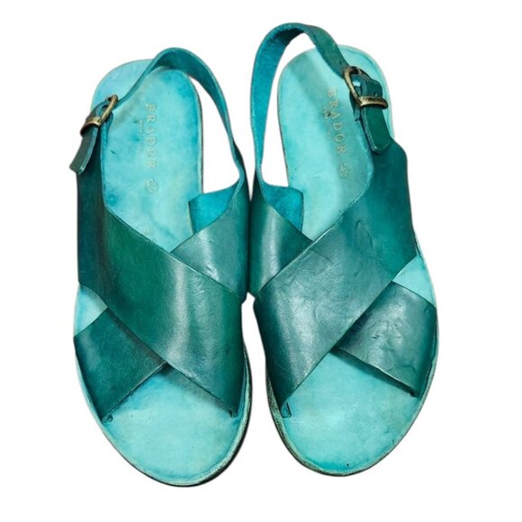 Brador RIO PETROLIO SANDALS Leather sandals Shoes made in Italy Size EU40/US10 - Picture 3 of 12